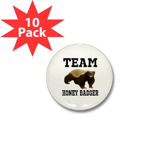 Animal Gifts  Animal Buttons  Team Honey Badger Mini Button (10