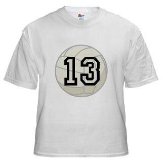 Volleyball Player Number 13 White T Shirt for