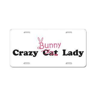 crazy bunny lady Aluminum License Plate