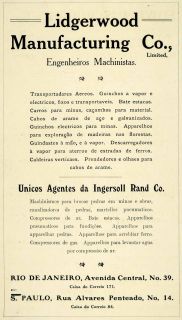 1909 Ad Lidgerwood Manufacturing Brazil Rio de Janeiro Machine