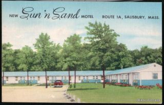 Salisbury MA Henrys Sun N Sand Motel Vintage Postcard