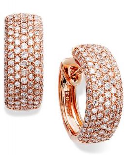 Trio by EFFY Collection Diamond Earrings, 14k Rose Gold Diamond Pave