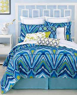 Trina Turk Bedding, Blue Peacock Comforter and Duvet Cover Sets