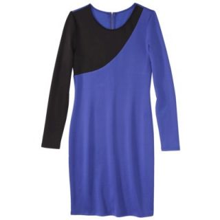 Mossimo Womens Asymmetrical Colorblock Scuba Dress   Blue/Black XS