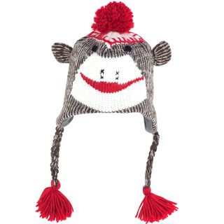 Adult Size Brown Sock Monkey Knit Hats (set Of 2)