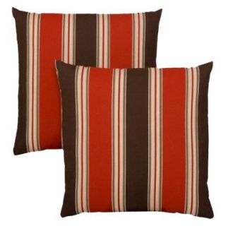 Rolston 2 Piece Outdoor Toss Pillow Set   Red Stripe 16