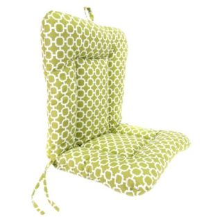 Outdoor Euro Style Chair Cushion   Green/White Geometric