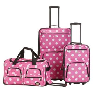 Rockland Spectra 3 pc. Expandable Rolling Luggage Set   Pink Dot