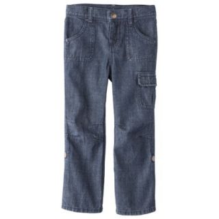 Cherokee Infant Toddler Girls Denim Cargo Pant   Inky Blue 18 M