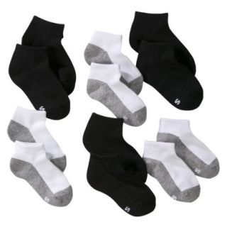 Boys Cherokee Black/White 6 pair Low Cut Socks 3 10