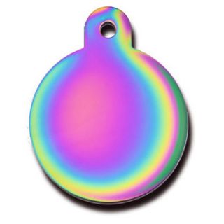 Large Rainbow Circle Personalized Engraved Pet ID Tag