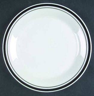 Gibson Designs Basic Living Ii Belmont Black Dinner Plate, Fine China Dinnerware