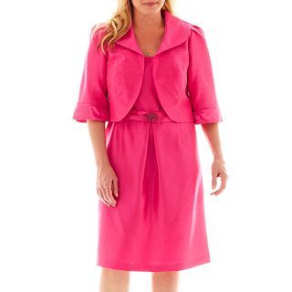 Dana Kay Embellished Jacket Dress   Plus, Pink