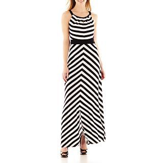 Studio 1 Sleeveless Striped Maxi Dress, Ivory, Womens