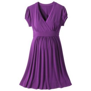 Merona Maternity Short Sleeve V Neck Dress   Purple XXL