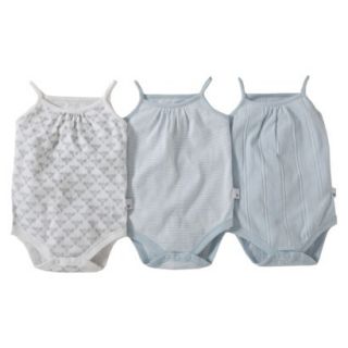Burts Bees Baby Infant Toddler Girls 3  pack Sleeveless Bodysuit   Sky 18 M