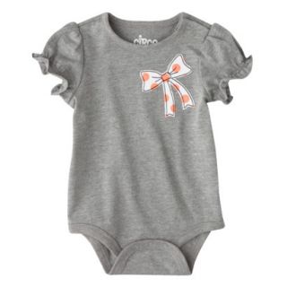 Circo Newborn Infant Girls Short sleeve Bow Bodysuit   Grey 3 6 M