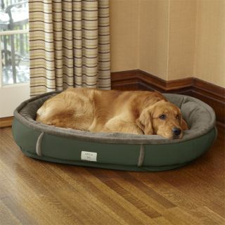 Faux fur Wraparound Dog Bed With Memory Foam Cover/Liner / Large, Hunter Green,
