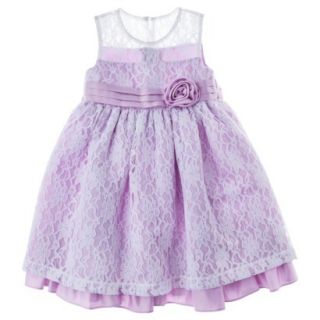 Rosenau Infant Toddler Girls Sleeveless Lace Overlay Dress   Purple 24 M