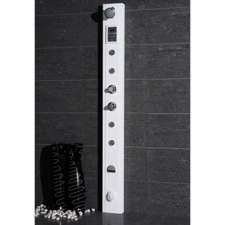 Ariel A803 Bath Shower Panel with Body Massage Jets and Overhead Rainfall Shower Head with Steam Lucite Acryllic