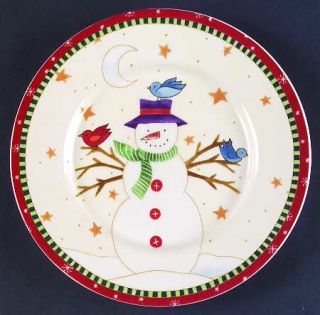 Thomson Merry Christmas Salad Plate, Fine China Dinnerware   Snowman, Bird House