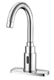 Sloan SF22504 Bathroom Faucet, SFSeries Battery Powered, Gooseneck Automatic w/ Trim Plate Chrome