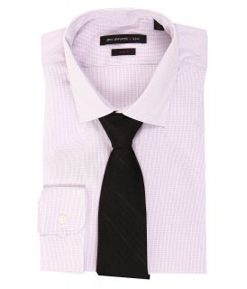 John Varvatos Slim Fit Jacquard Check Dress Shirt Mens Long Sleeve Button Up (Pink)