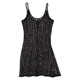 Xhilaration Juniors Crochet Swim Coverup Dress  Black S