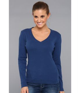 Royal Robbins Kick Back L/S V Neck Top Womens Long Sleeve Pullover (Blue)