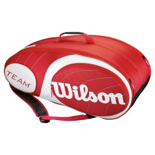 Wilson Team 9 Pack Tennis Bag Red and White