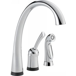 Delta Faucet 4380T DST Pilar Single Handle Kitchen Faucet With Spray