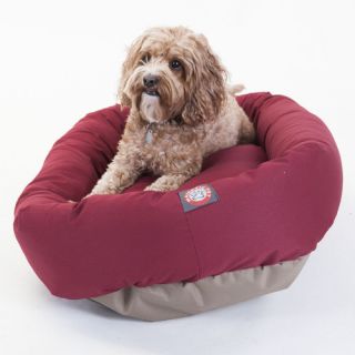 Majestic Pet Bagel Donut Dog Bed 788995611   X Color Burgundy, Size Medium 
