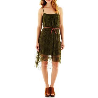LOVE REIGNS High Low Lace Dress, Olive