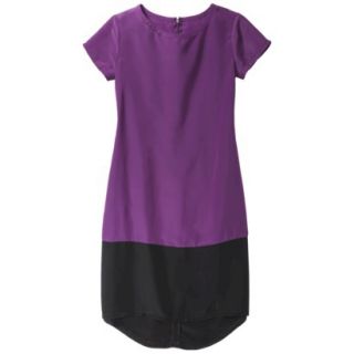 Mossimo Womens Short Sleeve Shift Dress   Fresh Iris/Black XL