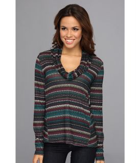 Stetson 8955 Stripe Sweater Knit Shirt Womens T Shirt (Burgundy)