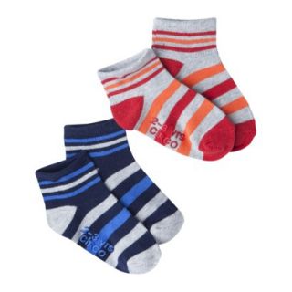 Circo Infant Toddler Boys 2 Pack Stripe Socks   Blue/Red 2T/3T
