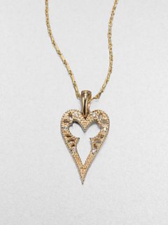 Mizuki 14K Yellow Gold & Diamond Heart Pendant Necklace   Gold