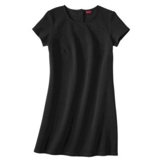 Merona Womens Textured Cap Sleeve Shift Dress   Black   L