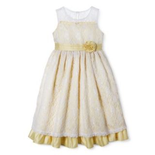 Rosenau Girls Lace Overlay Dressy Dress   12 Yellow