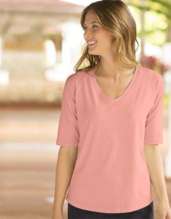 Surfwashed Elbow sleeve Coverstitch Tee, Coral Cloud, Small