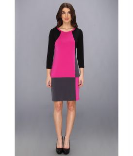 Calvin Klein L/S Maj Color Block Dress Womens Dress (Multi)