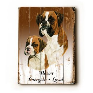 Artehouse Boxer Brown Wooden Wall Art   14W x 20H in.   0004 3051 26