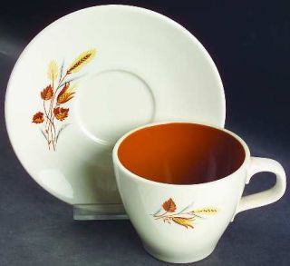 Taylor, Smith & T (TS&T) Autumn Harvest Footed Cup & Saucer Set, Fine China Dinn