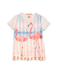 Scotch Shrunk Girls Double Layer Flamingo Top  