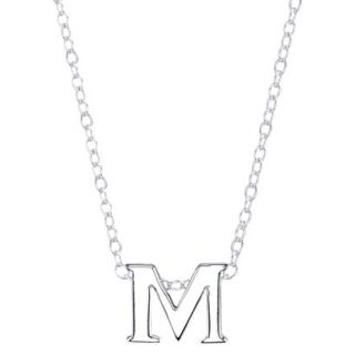 Sterling Silver Pendant Small Letter M   Silver