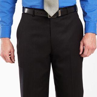 Stafford Black Stripe Dress Pants   Portly, Mens
