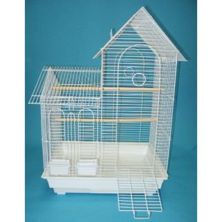YML Villa Top Small  Bird Cage with 2 Feeder Doors 1944 Color White