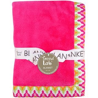 Trend Lab Savannah Fleece Blanket, Orange/Pink