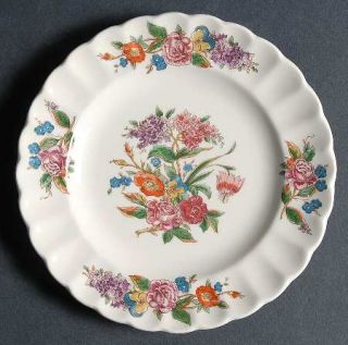 Limoges American Wales Bread & Butter Plate, Fine China Dinnerware   Floral Rim