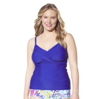 Womens Plus Size Halter Tankini Swim Top   Cobalt Blue 18W